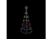4 White Single Tier Bubble Cone Christmas Tree Lighted Yard Art Decoration Multi Lights