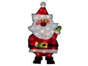 30 Standing Tinsel Santa Claus Lighted Christmas Yard Art Decoration Clear Lights