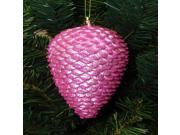 6ct Bubblegum Pink Shatterproof Glitter Pine Cone Christmas Ornaments 6.5