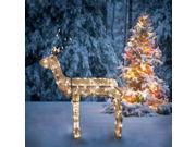 48 3 D Glitter Animated Standing Buck Reindeer Lighted Christmas Yard Art Decoration Clear Lights