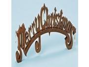 15.25 Faux Walnut Finish Merry Christmas Sign Decorative Table Top Decoration