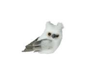 4.5 Sparkling White and Gray Horned Owl Christmas Tabletop Decoration