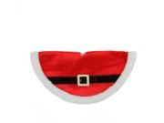 20 Traditional Red and White Velveteen Santa Claus Belt Buckle Mini Christmas Tree Skirt