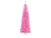 12 Pre Lit Hot Pink Artificial Pencil Tinsel Christmas Tree Pink Lights