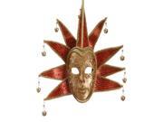 8.5 Gold and Red Glittered Ornate Minstrel Masquerade Mask Christmas Ornament