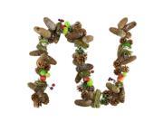 5 Decorative Red Berries Fruit and Pine Artificial Christmas Garland Unlit