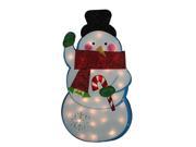 30 Standing Tinsel Snowman Lighted Christmas Yard Art Decoration Clear Lights