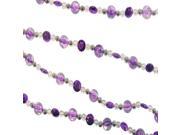 6 Whimsy Royal Purple Silver and Clear Beaded Christmas Garland