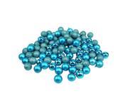 96ct Turquoise Blue 4 Finish Shatterproof Christmas Ball Ornaments 1.5 40mm