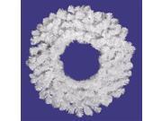24 Pre Lit Snow White Artificial Christmas Wreath Clear Lights