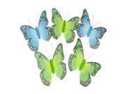 6 Blue And Green Glitter Mesh Butterfly Garland 15 butterflies