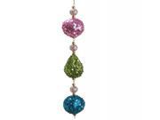 9 Christmas Whimsy Pink Green and Blue Sequin Ball and Drop Dangle Ornament