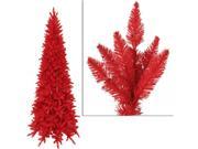 10 Pre Lit Slim Red Ashley Spruce Artificial Christmas Tree Red Lights