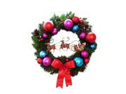 24 Pre Decorated B O LED Lighted Christmas Wreath with Santa s Sleigh Clear