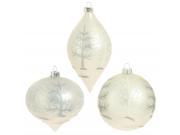 4.5 Winter Light Silver and Pearl White Tree Glass Onion Christmas Ornament
