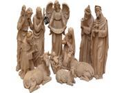 11 Piece Speckled Brown Traditional Religious Christmas Nativity Set 22.75