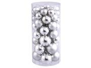 50ct Shatterproof Silver Splendor Shiny Matte Christmas Ball Ornaments 1.5 2