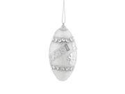4ct White and Silver Sexy Rhinestone and Glittered Shatterproof Christmas Finial Ornaments 4.5