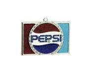 3 Decorative Silver Plated Pepsi Globe Logo Christmas Ornament with European Crystals