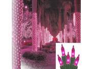 2 x 8 Pink LED Net Style Tree Trunk Wrap Christmas Lights Green Wire