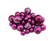 39ct Light Magenta Pink Matte and Glitter Shatterproof Christmas Ball Ornaments 2 4
