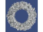 24 Pre Lit Sparkling Silver Tinsel Artificial Christmas Wreath Clear Lights