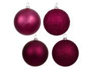 18ct Red Raspberry 4 Finish Shatterproof Christmas Ball Ornaments 1.25 30mm