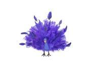 13.5 Colorful Purple and Blue Regal Peacock Bird with Open Tail Feathers Christmas Decoration