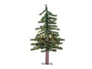 2 Pre Lit Two Tone Alpine Artificial Christmas Tree Clear Lights