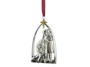 3.75 Regal Shiny Silver Plated Nativity Scene Ornament with European Crystals