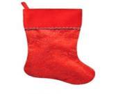 22 Red with Glittering Swirl Design on Sheer Organza Christmas Stocking