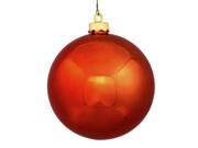 Shatterproof Shiny Burnt Orange UV Resistant Commercial Christmas Ball Ornament 4 100mm