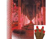 2 x 8 Red LED Net Style Tree Trunk Wrap Christmas Lights Brown Wire