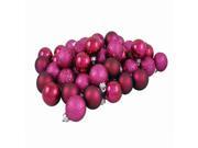 96ct Red Raspberry Shatterproof 4 Finish Christmas Ball Ornaments 1.5 40mm