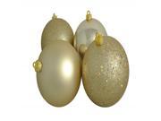 4ct Champagne Gold Shatterproof 4 Finish Christmas Ball Ornaments 6 150mm