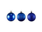 100ct Lavish Blue 3 Finish Shatterproof Christmas Ball Ornaments 2.5 60mm