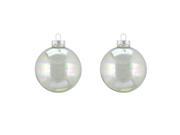 2ct Clear Iridescent Glass Ball Christmas Ornaments 4 100mm