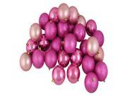 12ct Pretty in Pink Shatterproof 4 Finish Christmas Ball Ornaments 4 100mm