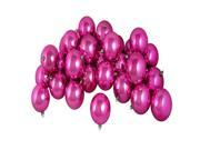 32ct Shiny Magenta Pink Shatterproof Christmas Ball Ornaments 3.25 80mm