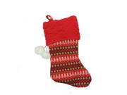 19 Red and Green Sweater Knit Decorative Christmas Stocking