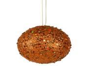 Fancy Orange Holographic Glitter Drenched Christmas Ball Ornament 4 100mm