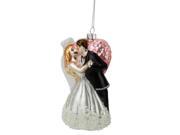 5.25 Bride and Groom Glass Wedding Christmas Ornament