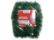 18 Pre Lit Battery Operated Sparkling Artificial Christmas Garland Warm White LED Lights