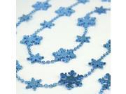 Shiny Metallic Blue Snowflake Beaded Christmas Garland 8 x 1.25