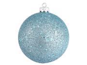 4ct Sequined Baby Blue Christmas Ball Ornament 6 150mm