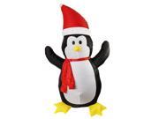 4 Inflatable Lighted Penguin with Santa Hat Christmas Yard Art Decoration