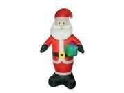 8 Inflatable Lighted Santa Claus with Gift Christmas Yard Art Decoration