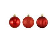 100ct Red Hot 3 Finish Shatterproof Christmas Ball Ornaments 2.5 60mm