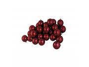 60ct Shiny Burgundy Red Shatterproof Christmas Ball Ornaments 2.5 60mm