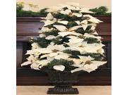 46 Pre Lit White Artificial Poinsettia Potted Christmas Tree Clear Lights